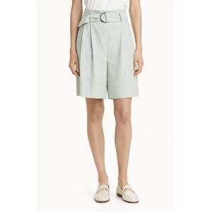 Akris Punto Fiorellina Linen Bermuda Shorts Mint Green Size 4 EUC